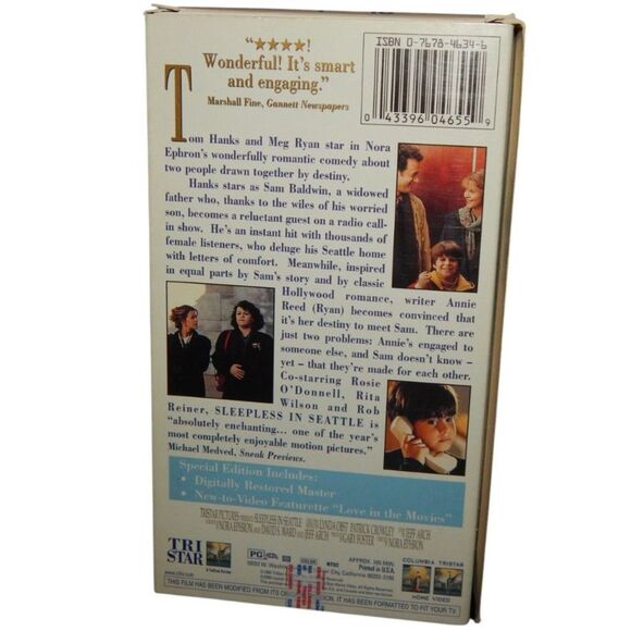 SLEEPLESS IN SEATTLE vintage VHS in original paper case Tom Hanks Meg Ryan - Picture 10 of 10